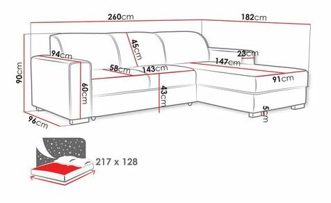 Rohová sedací souprava Karrie (šedá)