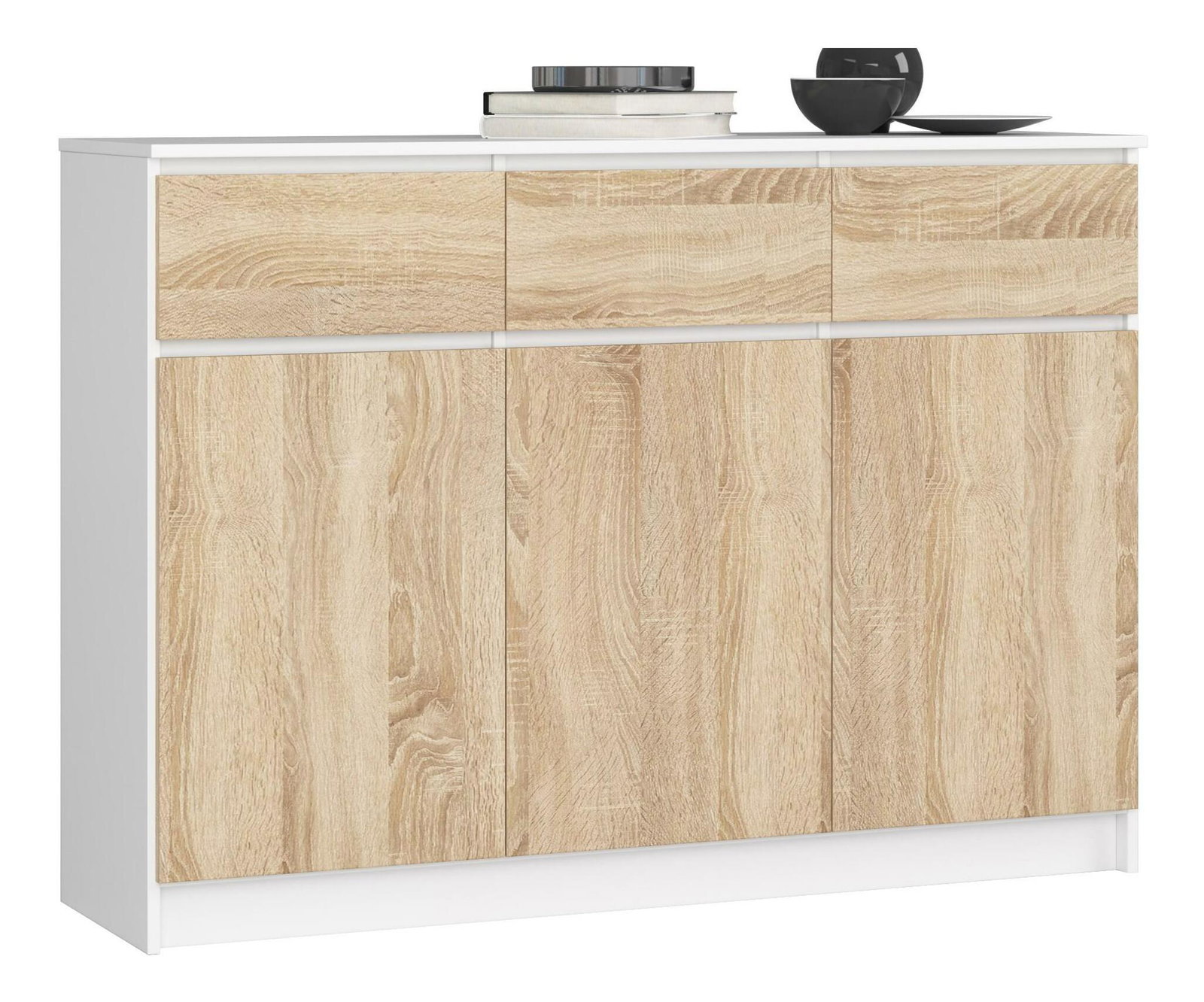 Komoda Keanu VI (bílá + dub sonoma)