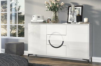 Komoda Naturlig Evenna (vysoký lesk bílý)