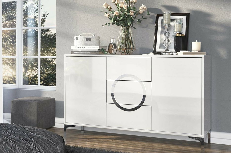 Komoda Naturlig Evenna (vysoký lesk bílý)