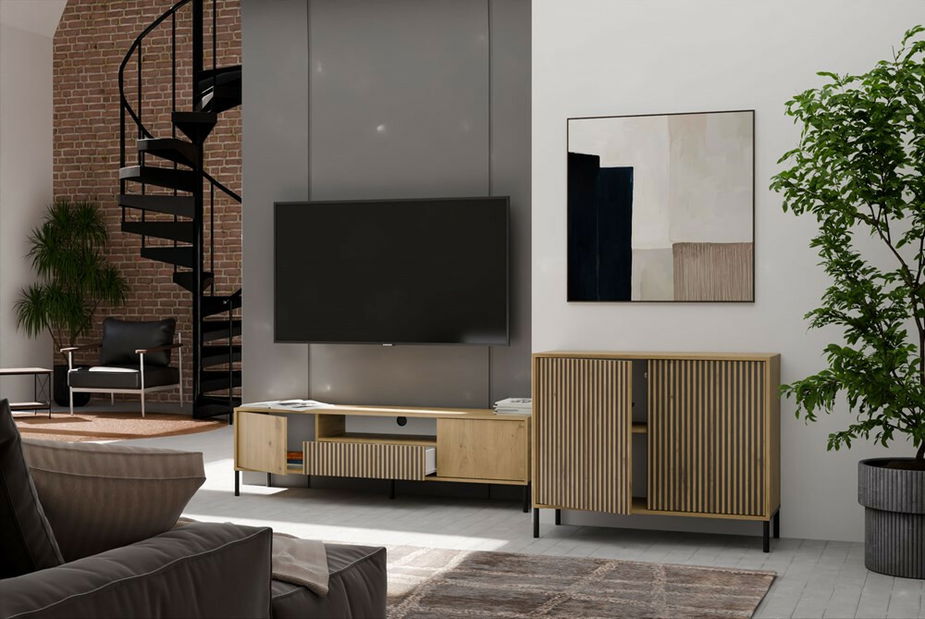 Skříňka Kamarussa Slim 5 A (dub artisan + černá)