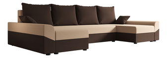 Rohová sedací souprava U Dusk U (tmavě hnědá + béžová)