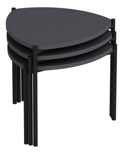 Set konferenčních stolků Lena 3 (Antracit)