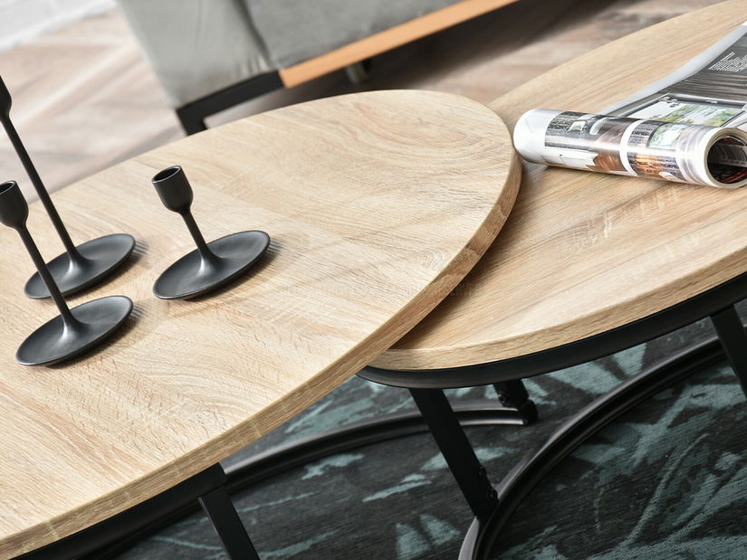 Konferenční stolek Kolja Zest Xl (sonoma + černá)