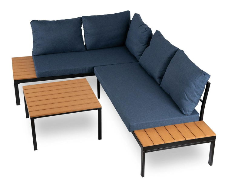 Zahradní set Necasario (námořnická modrá + černá) (pro 4 osoby)