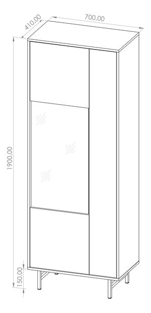 Vitrína Presto WIT70 (černá matná + captains deck)