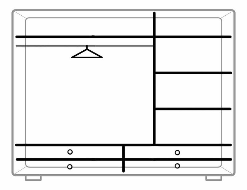 Šatní skříň Rihana Typ 1 (se zrcadlem)