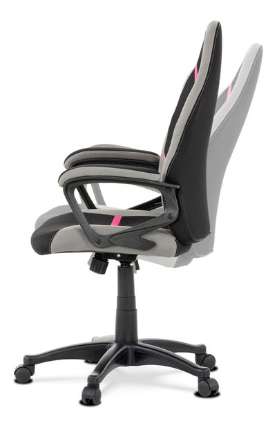 Kancelářská/herní židle Leira-L611-PINK (černá + šedá + růžová)