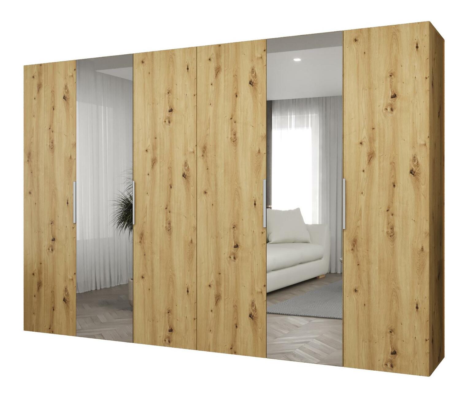 Šatní skříň 300 cm Mirabella 2 (dub artisan + kašmír)