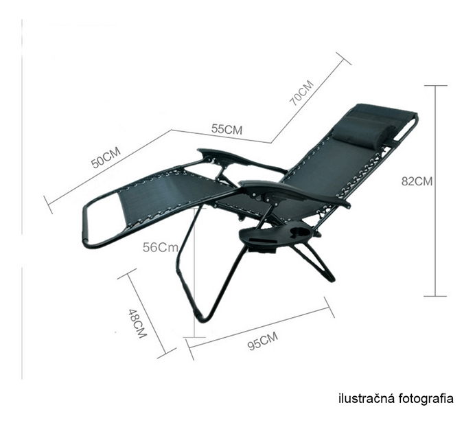 Zahradní polohovatelné křeslo Gerry (šedá)