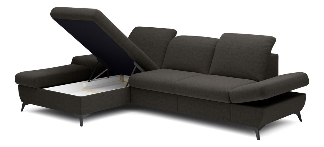 Rohová sedací souprava Harpie (černá) (L)