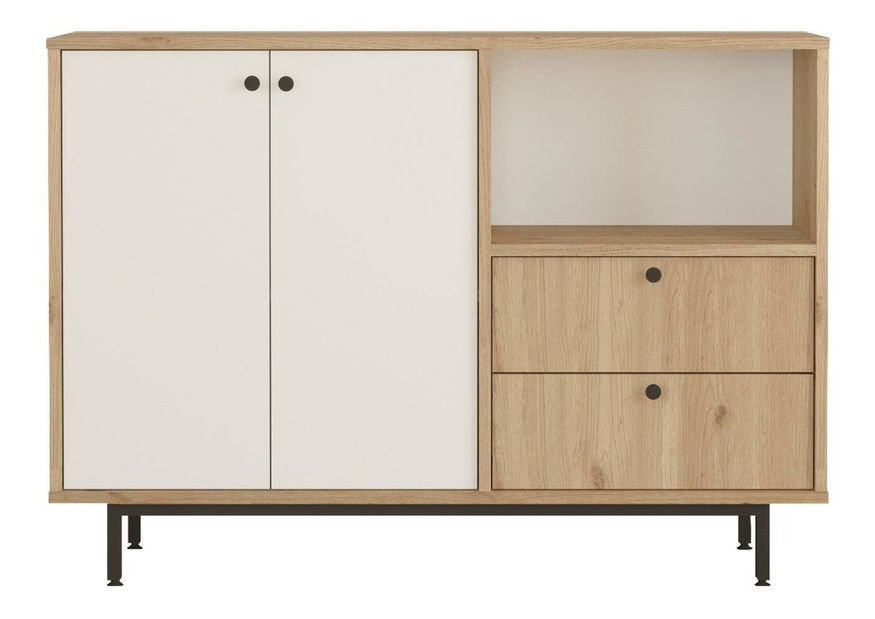 Komoda Rebutia 2 (dub + bílá)