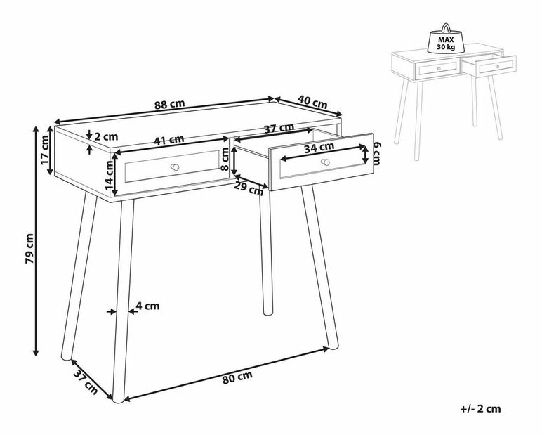 Konzolový stolek Odel (světlé dřevo)