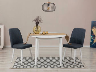 Jídelní set Vlasta 3 (bílá + námořnická + modrá) (pro 2 osoby)