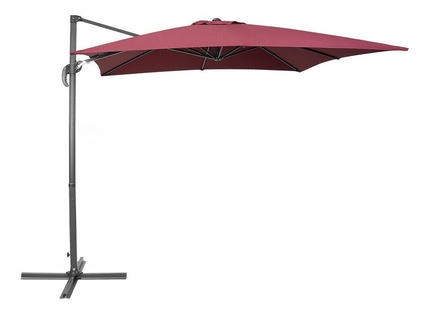 Zahradní slunečník 250 cm MONCE (hliník) (tmavě červená)