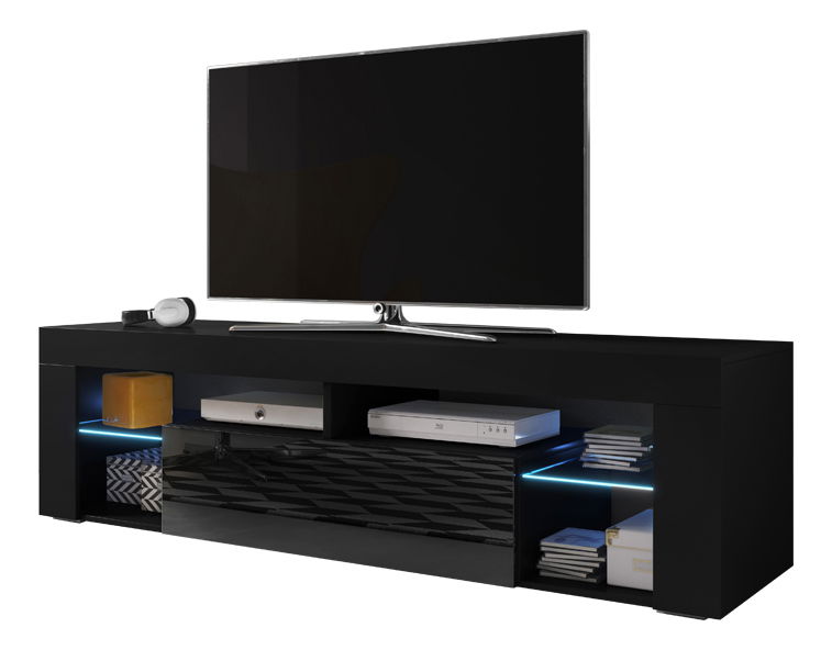 TV stolek/skříňka Everest (černý lesk + černá matná)