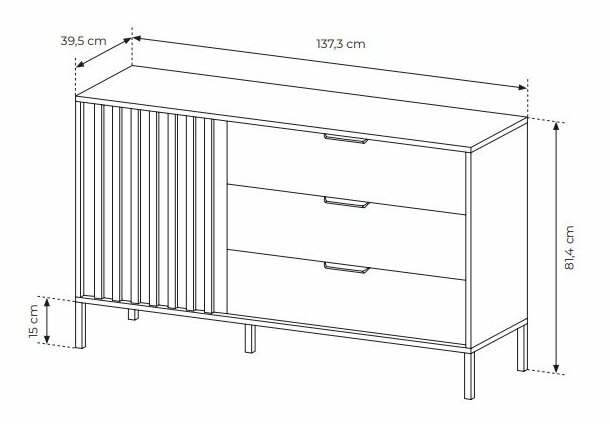 Komoda Tallin 138 (dub artisan + antracit)
