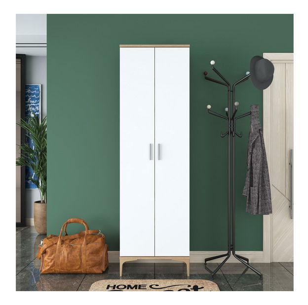 Šatní skříň Daboko 2 (ořech + bílá)