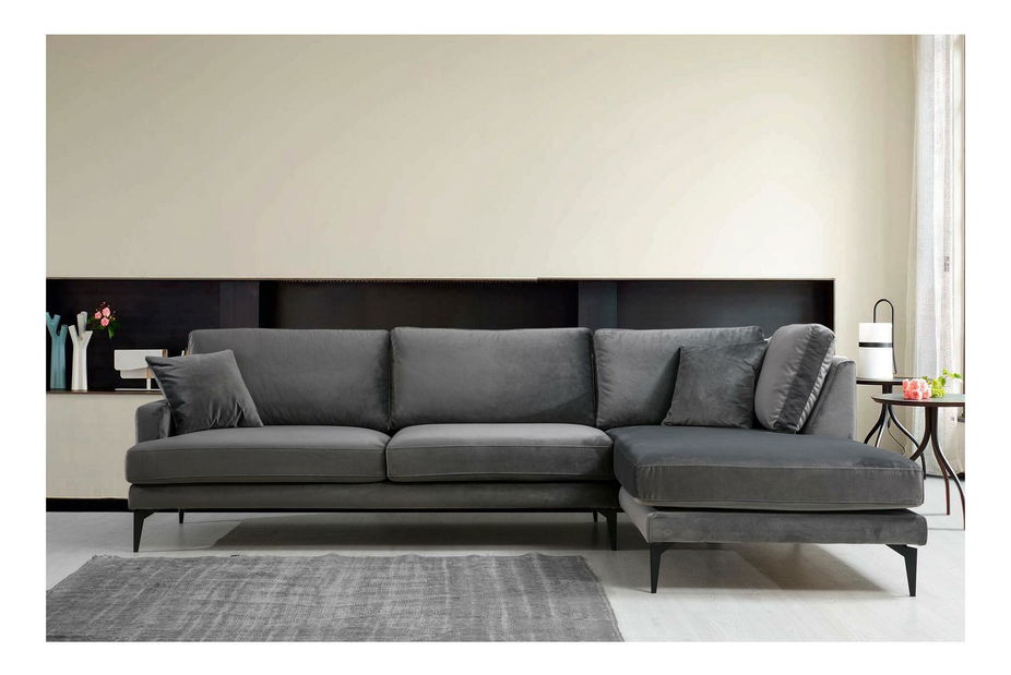 Rohová sedačka Papirolla (P) (antracit + černá)