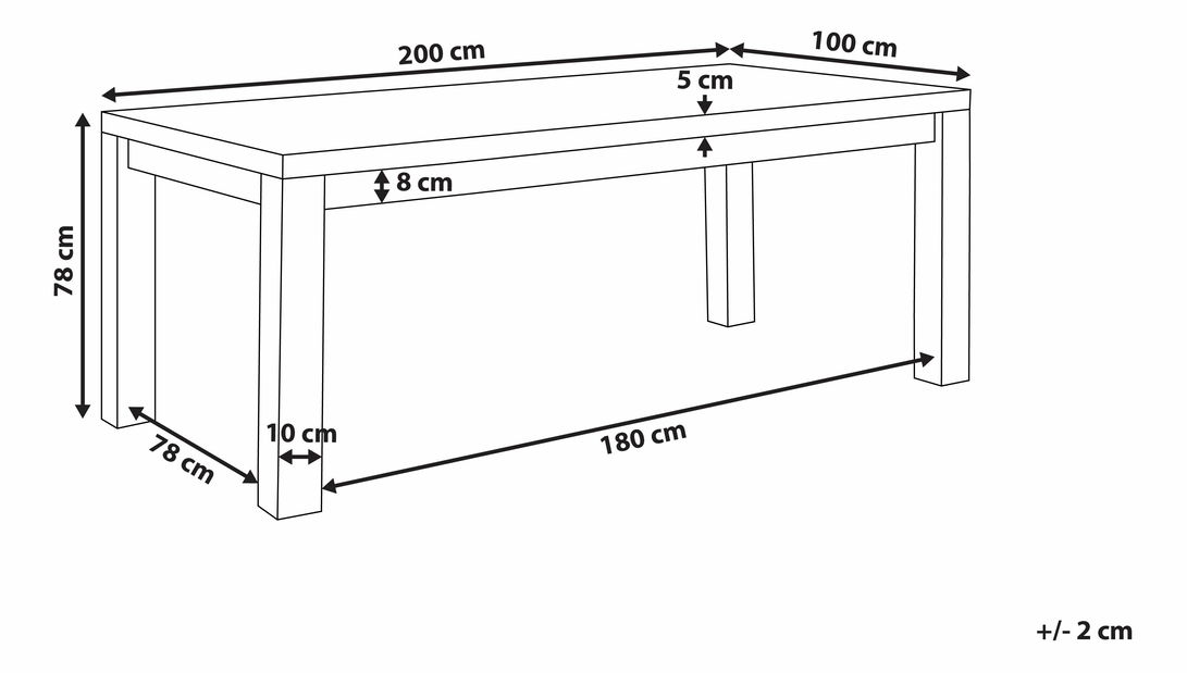 Jídelní stůl TASSA (světlé dřevo) (pro 8 osob)