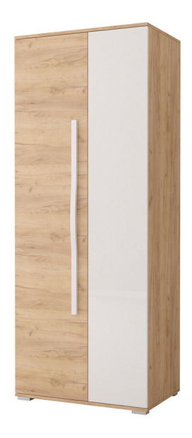 Šatní skříň Lavender (dub kraft zlatý + bílý lesk)