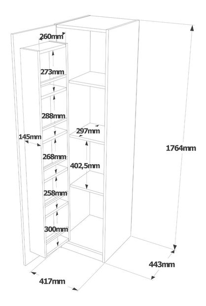 Policová skříň Vista (Bílá)