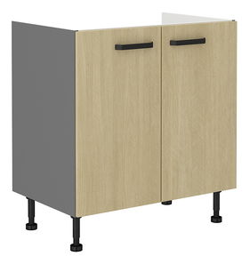 Dolní kuchyňská skříňka pod drez Scarmi 80 ZL 2F BB (Antracit + Herringbone scandi)