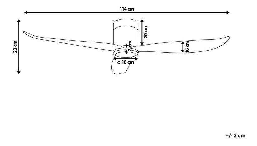 Stropní ventilátor se světlem Malza (černá)