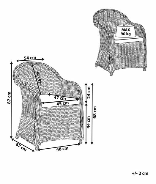 Zahradní křeslo Sideny (béžová)