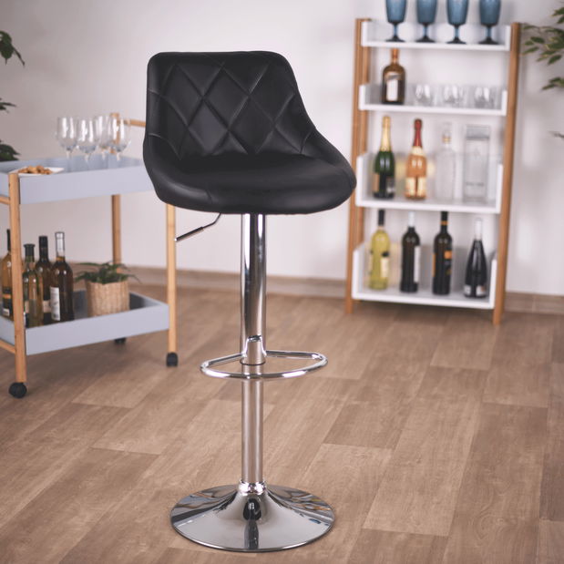 Barová židle Mariora (černá ekokůže)