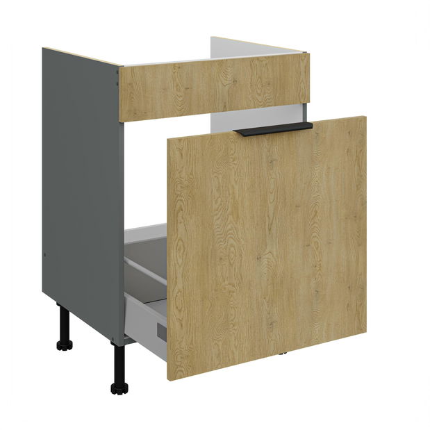 Dolní kuchyňská skříňka pod dřez Carminia 60 ZL 1S BB PREMIUM BOX (dub cremona + antracit)