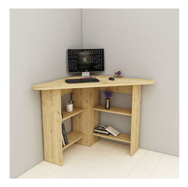 Rohový PC stolek Sabeni 2 (dub safírový)