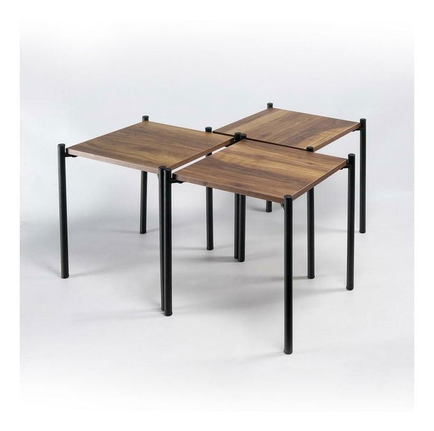 Set 3ks. konferenčních stolků Ketevi (dub + černá)