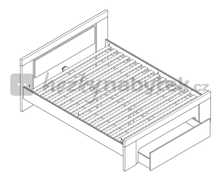 Manželská postel 160 cm BRW Anticca LOZ/160