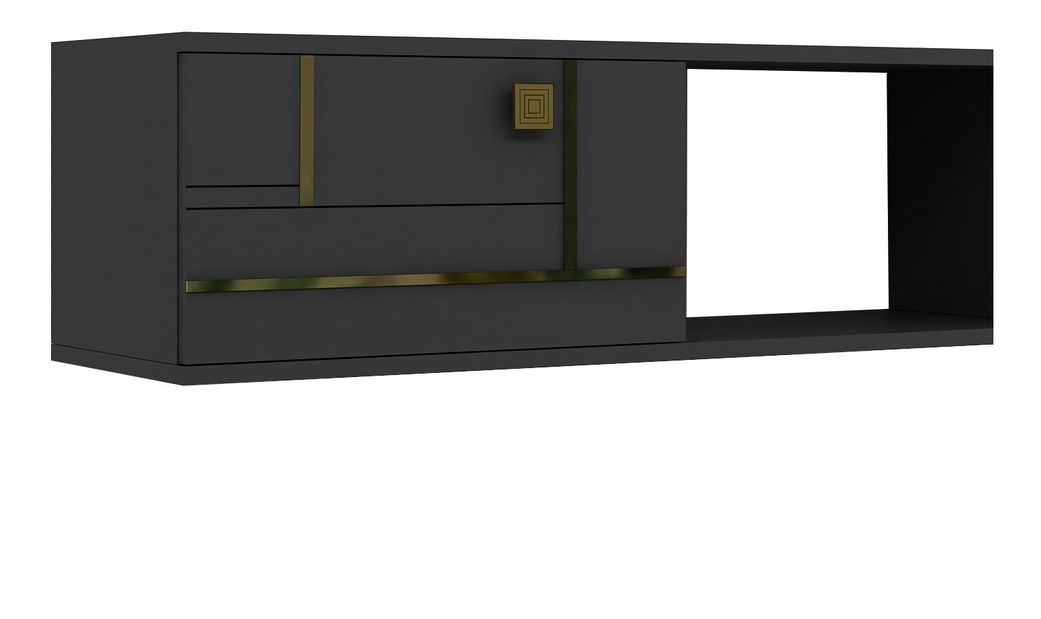 TV stolek/skříňka Arenden (antracit + zlatá)