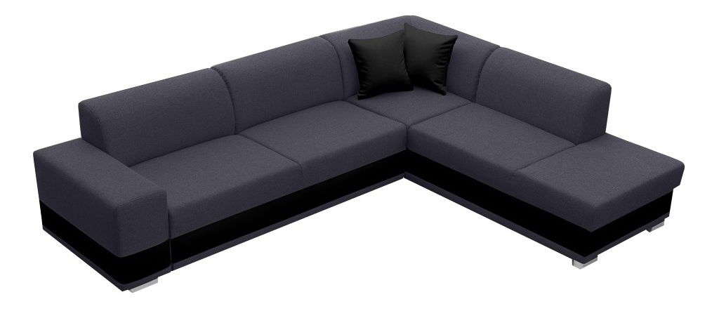 Rohová sedací souprava Darcia (tmavě šedá + černá) (P)