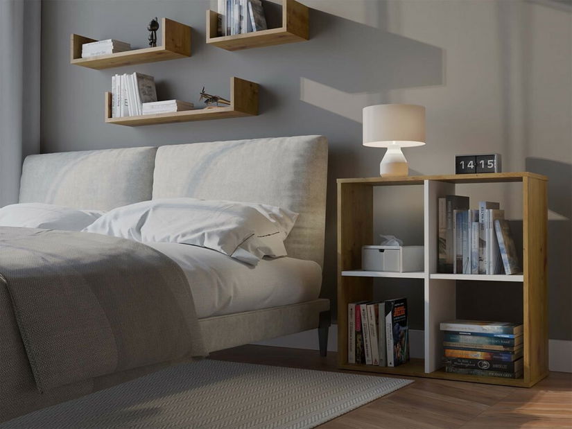 Regál Metros 2 (dub artisan + bílá)