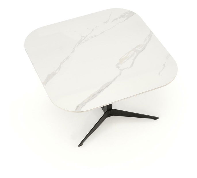 Konferenční stolek Bora (bílý mramor + černá)