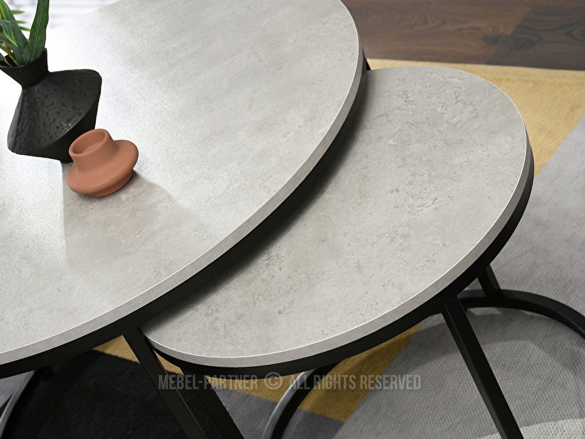 Konferenční stolek Klara (beton + černá)