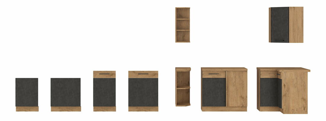 Potravinová kuchyňská skříňka na troubu Virion 60 DPS 210 3S 1F (dub lancelot + matera)