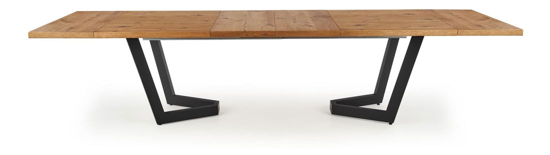 Jídelní stůl Masya (dub světlý + černá) (pro 6 až 8 osob)