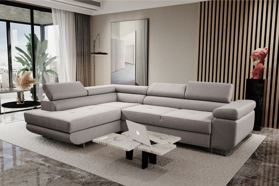 Rohová sedačka Moshe (světle šedá) (L)