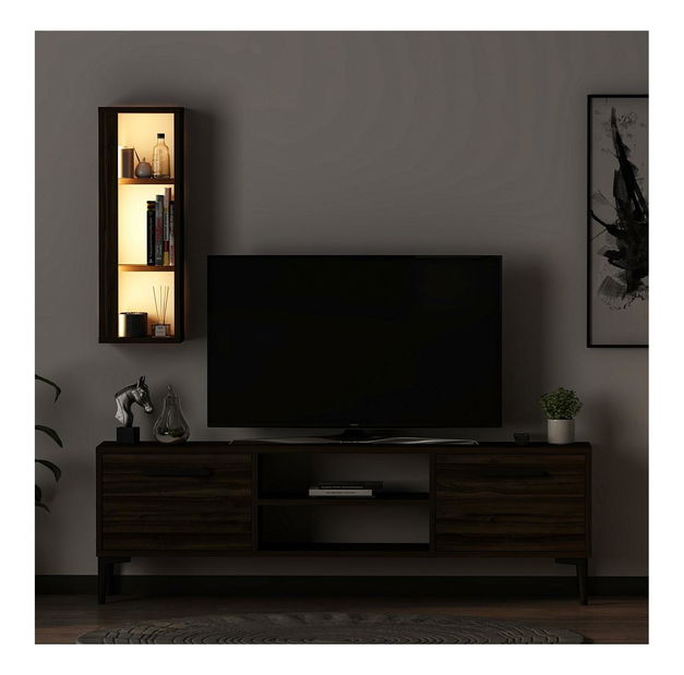 Obývací stěna Kuvuni 1 (ořech) (s osvětlením)