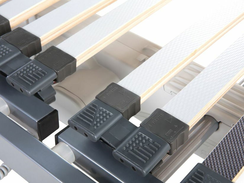 Set 2 ks. elektricky nastavitelných lamelových roštů 200x180 cm COMENDO (dřevo) (stříbrná)