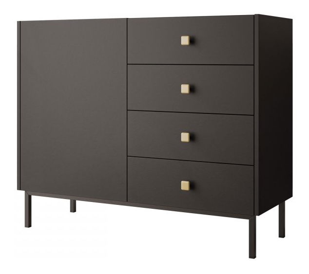 Komoda Probazzo 1D4SZ (černá + zlatá) *výprodej