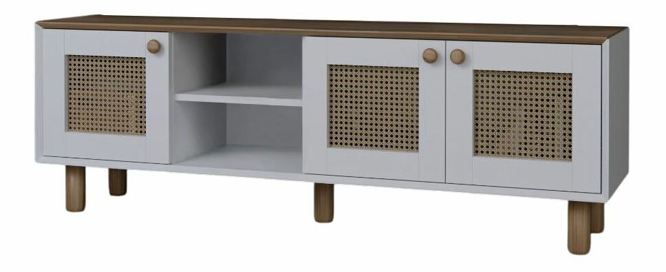 TV skříňka Bohema (bílá + ořech)