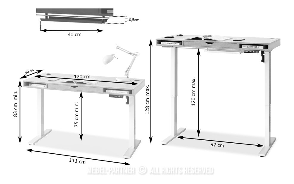 PC stolek Osto 120 (sonoma + bílá)