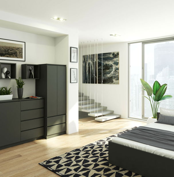 Šatní skříň Sentenciaba (grafit)