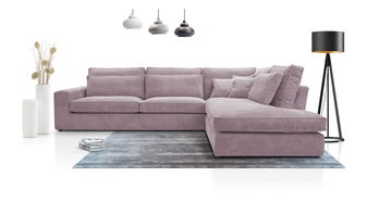 Rohová sedací souprava Carbus (světle fialová) (P)