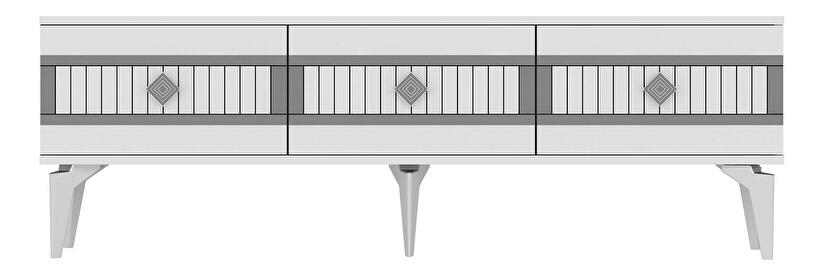  TV stolek/skříňka Kutevi 3 (bílá + stříbrná)